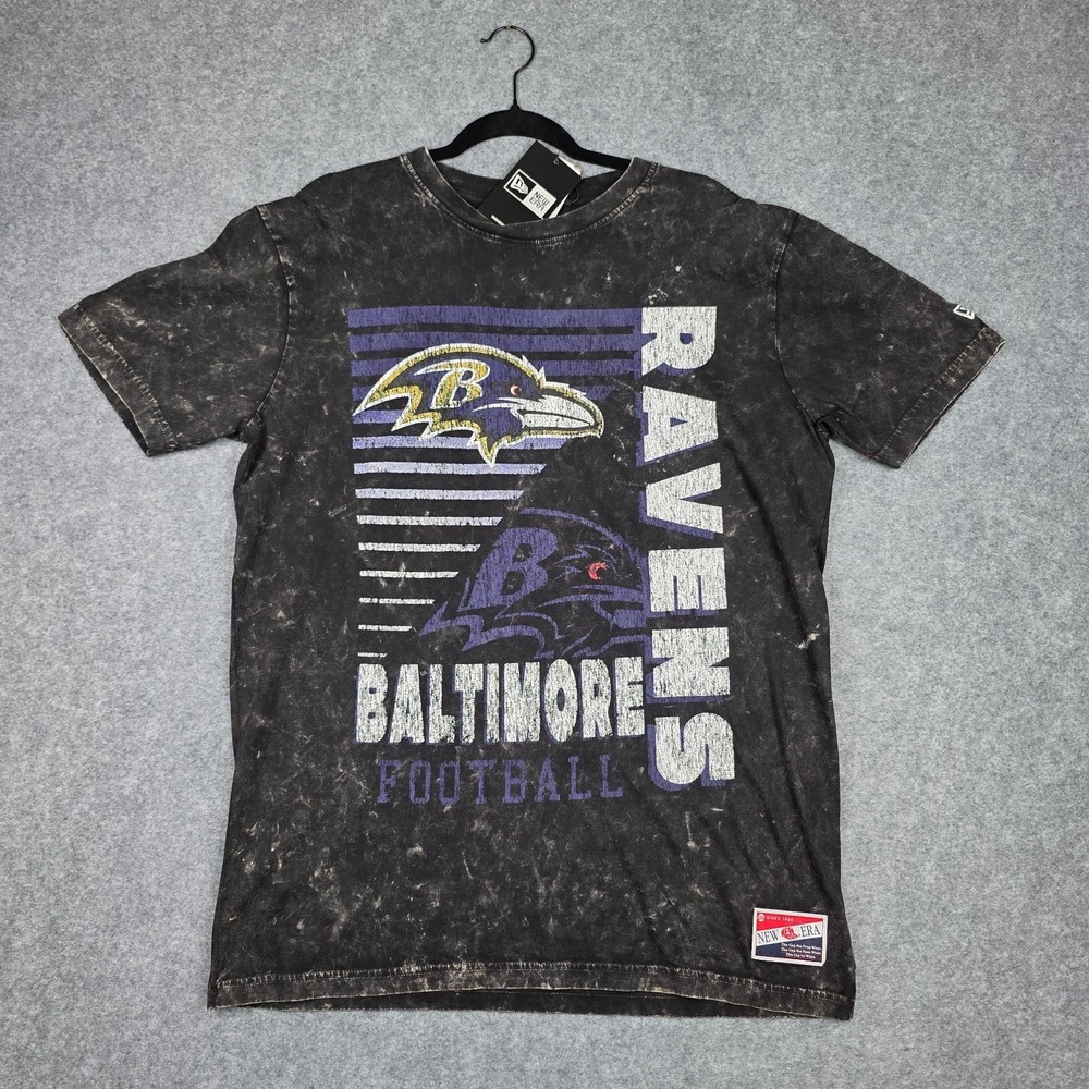 New Era Baltimore Ravens Football Black T-Shirt Mens Size Large Graphic Print Lg